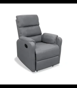 Sillón relax manual Eva tapizado gris, 71cm(Ancho) 93cm (Fondo) 106cm(Alto)