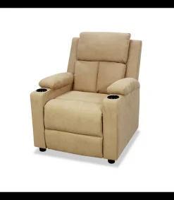 Sillón relax manual Fortuna tapizado beige, 76cm(Ancho) 90cm (Fondo) 100cm(Alto)