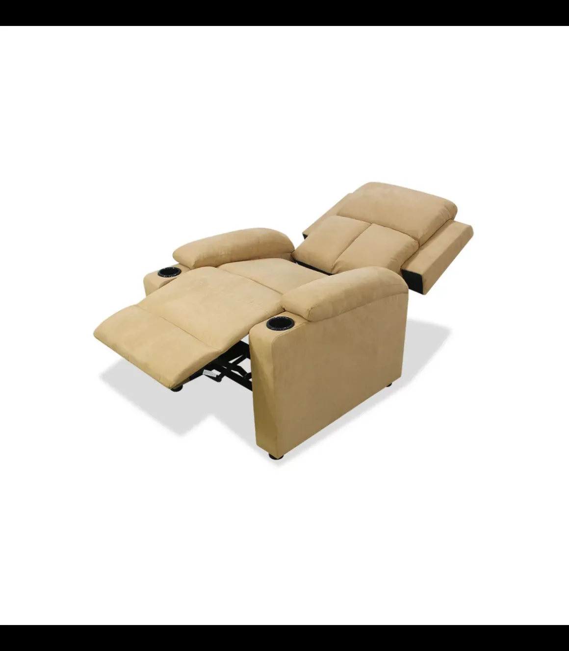 Sillón relax manual Fortuna tapizado beige, 76cm(Ancho) 90cm (Fondo) 100cm(Alto)