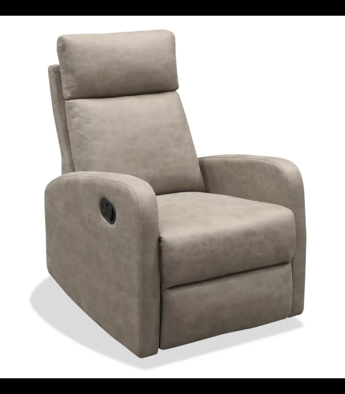 Sillón relax manual Giulia tapizado en tela cemento, 101cm(alto) 70cm(ancho) 80cm(fondo)
