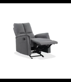Sillón relax manual Guadalix tapizado gris, 80cm(Ancho) 94cm (Fondo) 102cm(Alto)