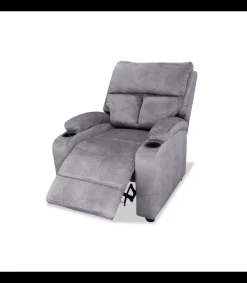Sillón relax manual Laura tapizado gris, 76cm(Ancho) 98cm (Fondo) 98cm(Alto)