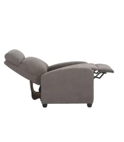 Sillón relax manual Martinica tapizado en tela gris. 100cm(alto) 67cm(ancho) 84cm(fondo)