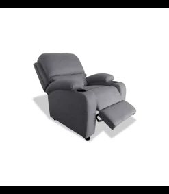 Sillón relax manual Siesta tapizado gris, 75cm(Ancho) 85cm (Fondo) 98cm(Alto)