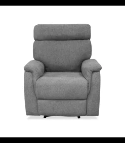 Sillón relax manual Texas tapizado gris, 82cm(Ancho) 96cm(Fondo) 102cm(Alto)