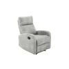 Sillón relax reclinable mediante palanca Bristol en tela terciopelada gris, 72 cm(ancho) 100/80cm(altura) 94/593 cm(fondo)
