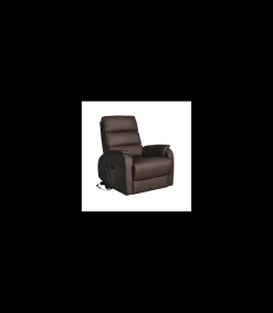 Sillón Relax Varsovia con función levantapersonas tapizado en polipiel marrón chocolate, 71cm(ancho) 102(Alto) 96cm( Fondo)