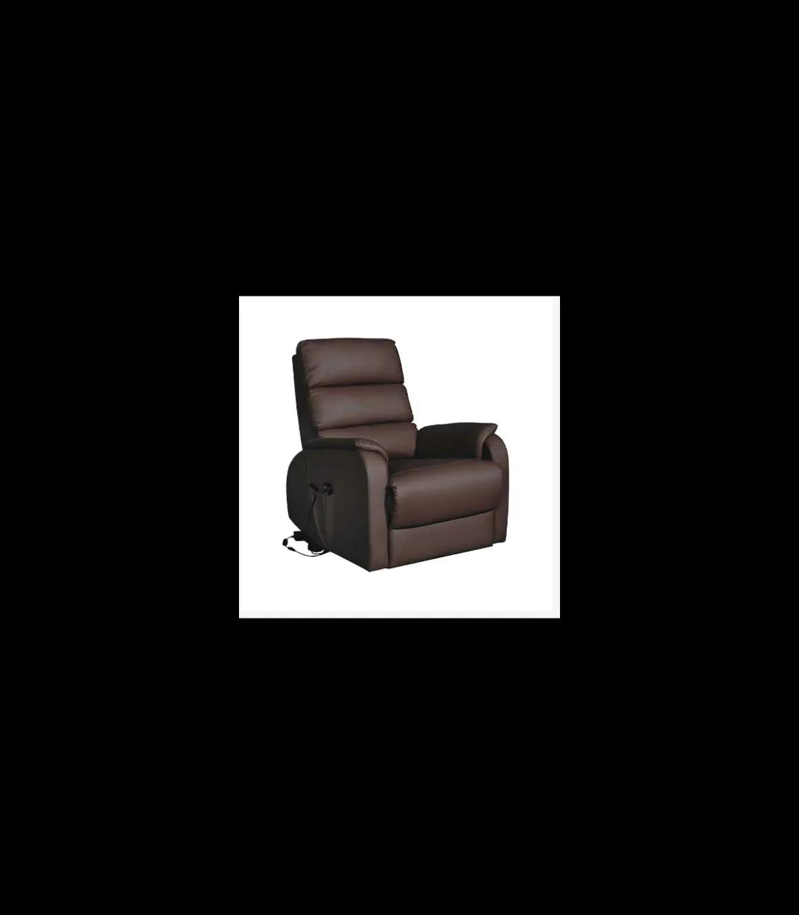 Sillón Relax Varsovia con función levantapersonas tapizado en polipiel marrón chocolate, 71cm(ancho) 102(Alto) 96cm( Fondo)
