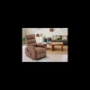 Sillón Relax Varsovia con función levantapersonas tapizado en tela terciopelada marrón, 71 cm(ancho) 102 (Alto) 96cm ( Fondo)