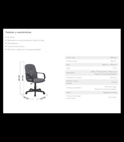 Sillon giratorio Genesis en simil piel negro, 100-110 cm(alto)62 cm(ancho)62 cm(largo)