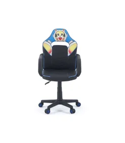 Sillon giratorio Xtr Junior Cosmic regulable en altura en símil piel negro/azul, 98-108 cm(alto)60 cm(ancho)60 cm(largo)