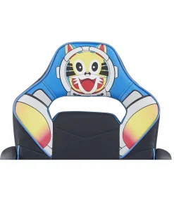Sillon giratorio Xtr Junior Cosmic regulable en altura en símil piel negro/azul, 98-108 cm(alto)60 cm(ancho)60 cm(largo)