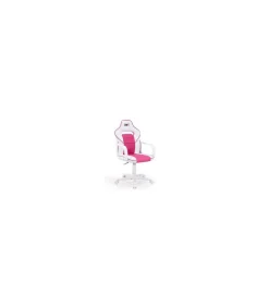 Sillon giratorio Xtr Junior regulable en altura en símil piel blanco/rosa, 98-108 cm(alto)60 cm(ancho)60 cm(largo)