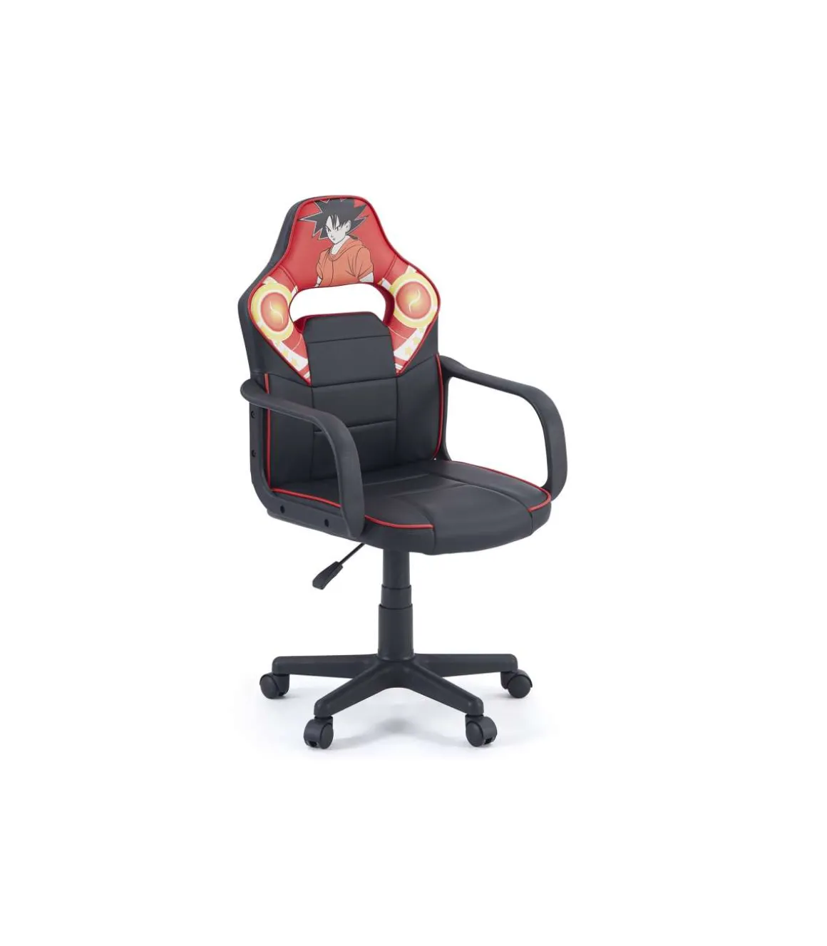 Sillon giratorio Xtr Junior Taku regulable en altura en símil piel negro/rojo, 98-108 cm(alto)60 cm(ancho)60 cm(largo)