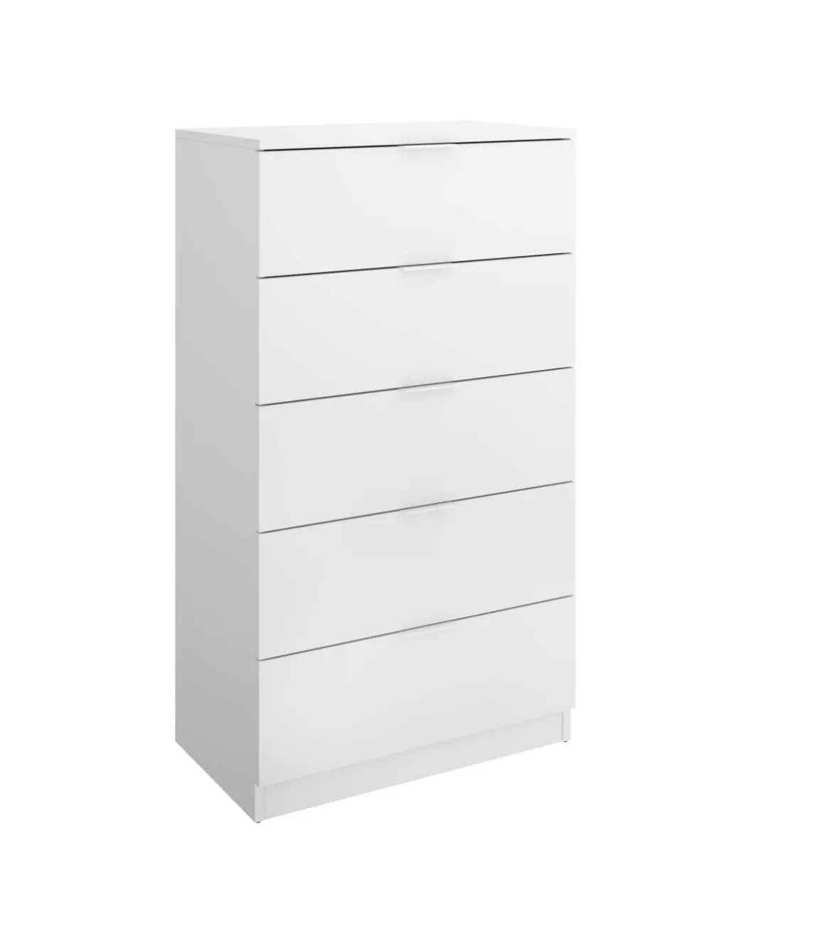 Sinfonier 5 Cajones para Dormitorio acabado blanco, 61cm(Ancho) 39cm(Fondo) 109cm(Alto).