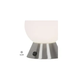 Sobremesa modelo Ben acabado niquel satinado, 19cm(alto) 15cm(ancho) 15cm(fondo.