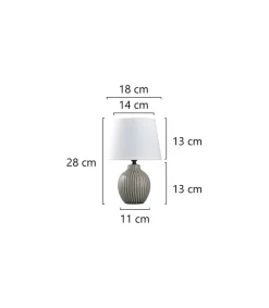 Sobremesa modelo Farlan acabado gris, 28cm(alto) 18cm(ancho) 18cm(fondo.