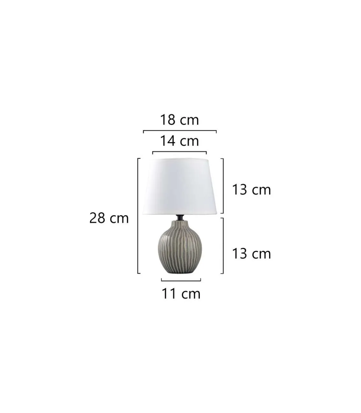 Sobremesa modelo Farlan acabado gris, 28cm(alto) 18cm(ancho) 18cm(fondo.