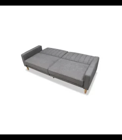 Sofá cama clic clac modelo Neo Nordic tapizado gris oscuro, 220cm(ancho) 90cm(altura) 98cm(fondo).