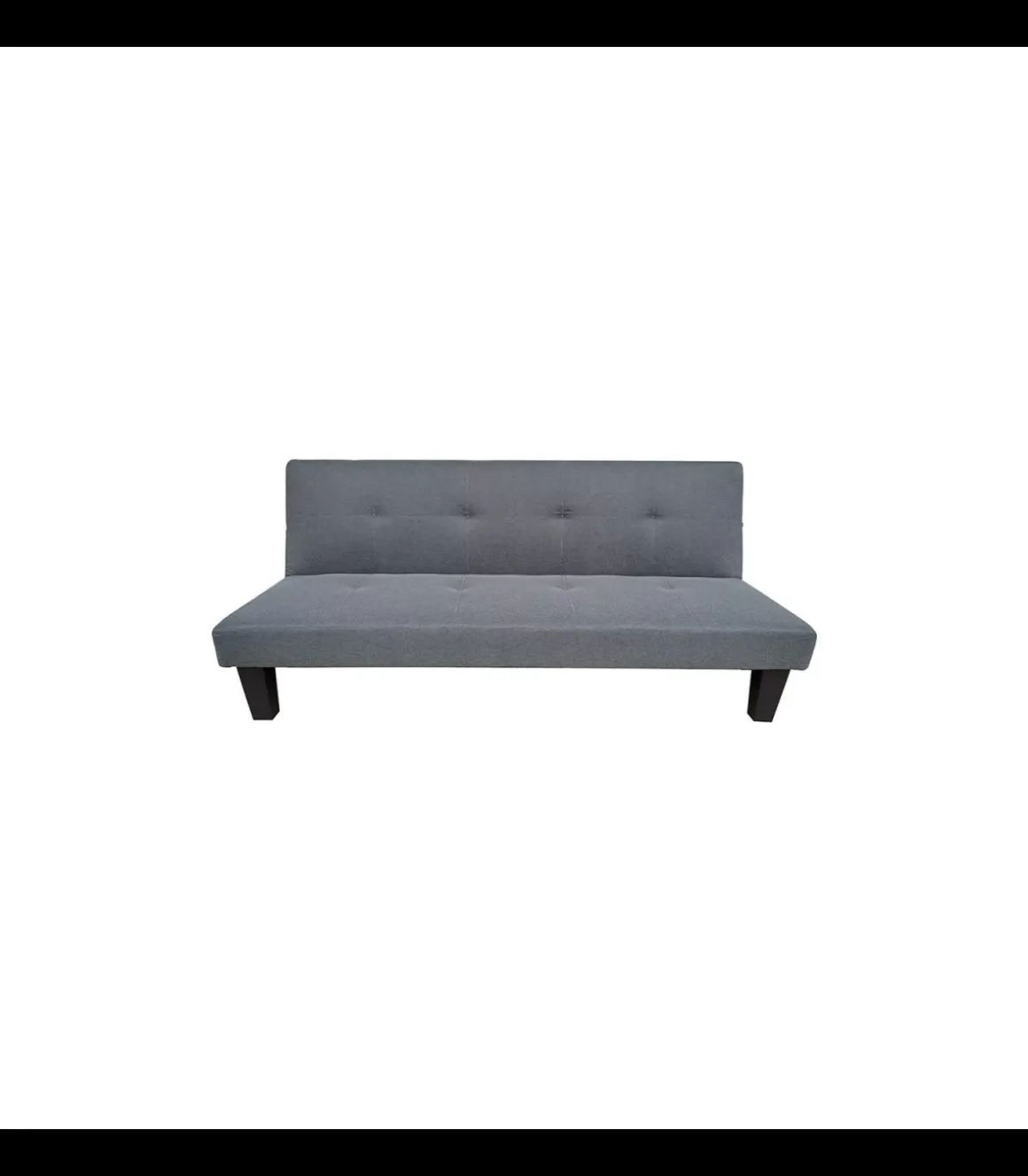 Sofá cama clic clac modelo Tinder tapizado gris, 170cm(ancho) 78cm(altura) 72cm(fondo).