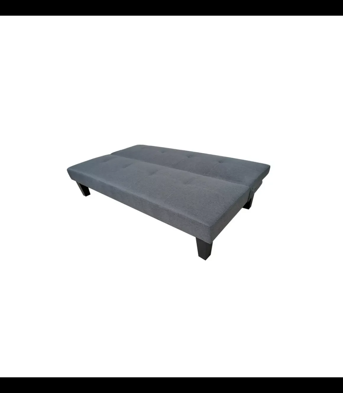 Sofá cama clic clac modelo Tinder tapizado gris, 170cm(ancho) 78cm(altura) 72cm(fondo).
