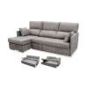 Sofá Chaiselongue cama Aventador tapizado cemento, 223cm(ancho) 148cm(fondo) 100cm(altura).