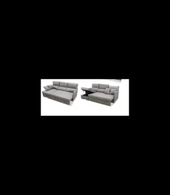 Sofá Chaiselongue cama Aventador tapizado cemento, 223cm(ancho) 148cm(fondo) 100cm(altura).