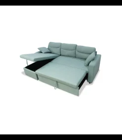 Sofá Chaiselongue cama Rivas tapizado verde, 223cm(ancho) 145cm(fondo) 102cm(altura).