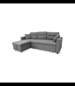 Sofá Chaiselongue cama Rivas tapizado gris oscuro, 223cm(ancho) 145cm(fondo) 102cm(altura).