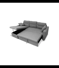 Sofá Chaiselongue cama Rivas tapizado gris oscuro, 223cm(ancho) 145cm(fondo) 102cm(altura).