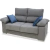 Sofá dos plazas Alvaro tapizado gris, 160 cm (Ancho) x 88 cm (Fondo) x 97 cm (Alto)
