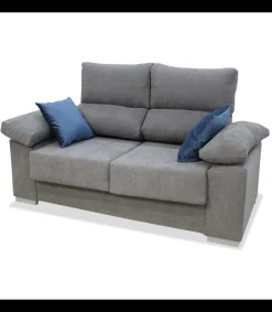 Sofá dos plazas Alvaro tapizado gris, 160 cm (Ancho) x 88 cm (Fondo) x 97 cm (Alto)