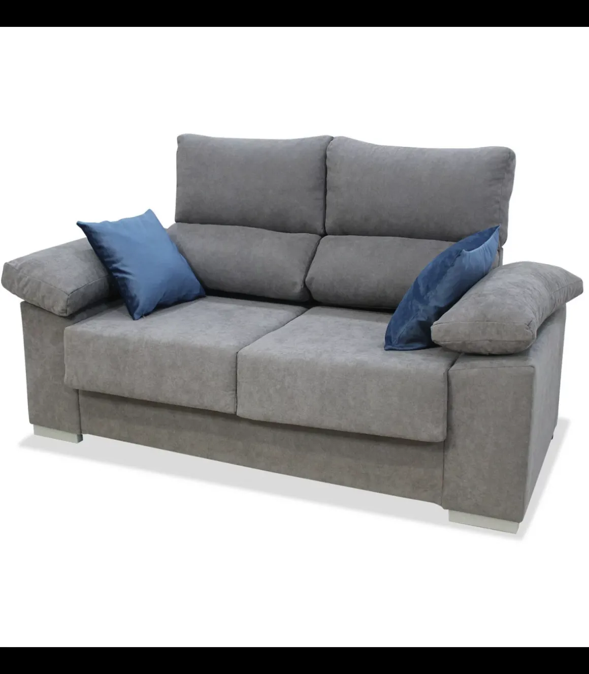 Sofá dos plazas Alvaro tapizado gris, 160 cm (Ancho) x 88 cm (Fondo) x 97 cm (Alto)