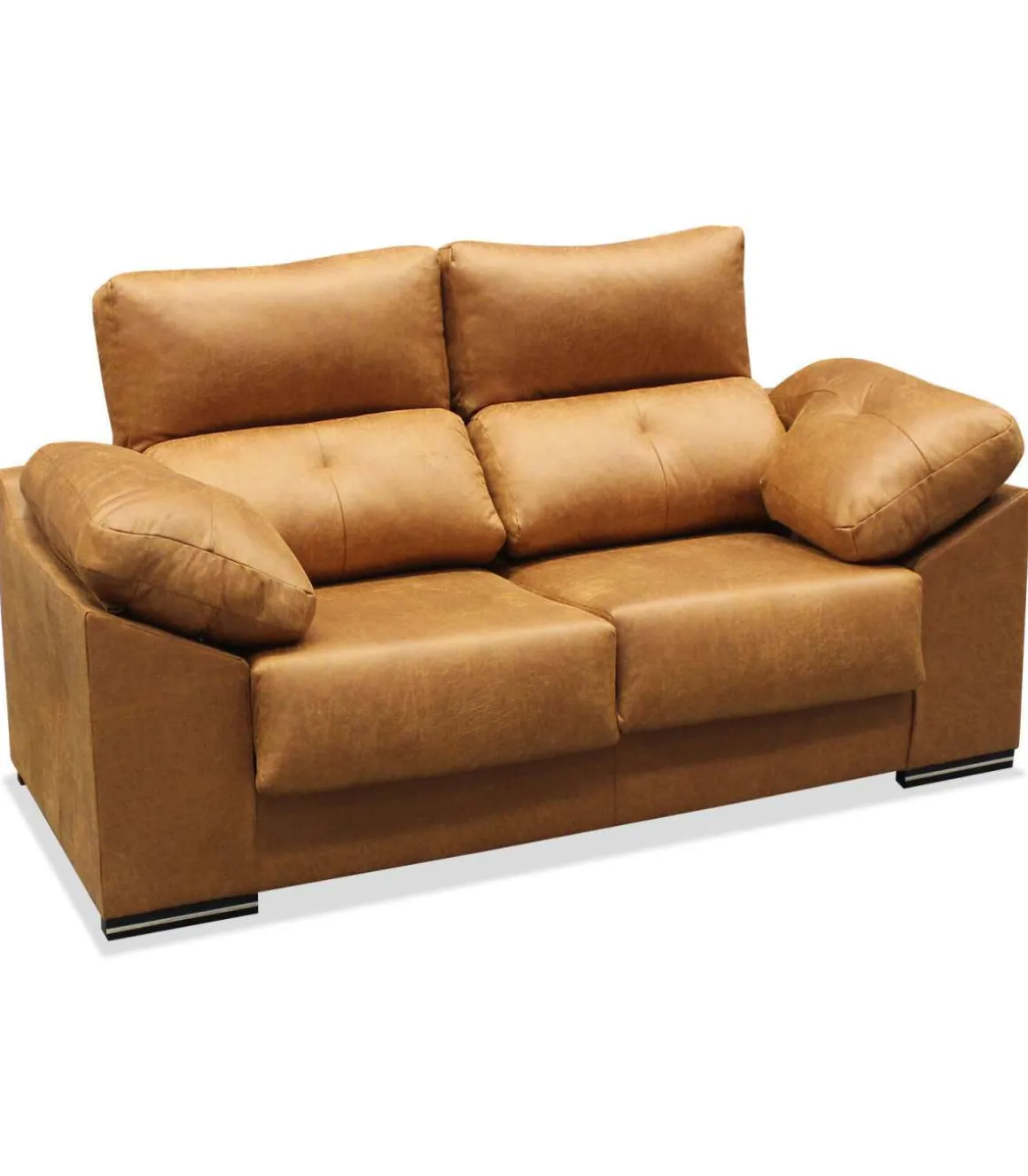 Sofá dos plazas Evoque tapizado textil tuba mostaza, 165cm(Ancho) 92cm(Fondo) 95cm(Alto)