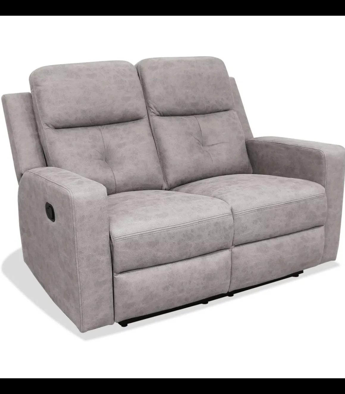 Sofá dos plazas relax con palanca Nadal tapizado textil cemento, 136cm(Ancho) 90cm(Fondo) 102cm(Alto)