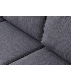 Sofá modular con brazos 3 plazas MOU tapizado en tejido gris, 276cm(ancho) 93cm(altura) 93cm(fondo).