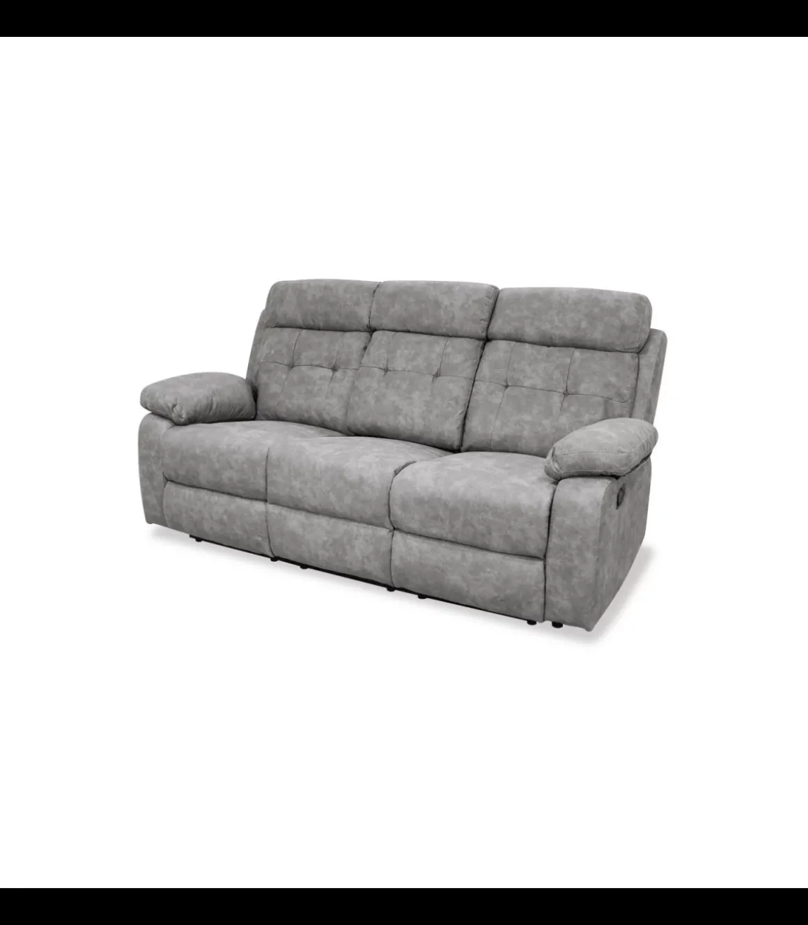 Sofá relax tres plazas Murcia tapizado cemento, 208cm(Ancho) 97cm (Fondo) 105cm(Alto)
