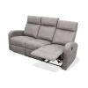 Sofá tres plazas relax con palanca Giulia tapizado textil cemento, 180cm(Ancho) 90cm(Fondo) 101cm(Alto)