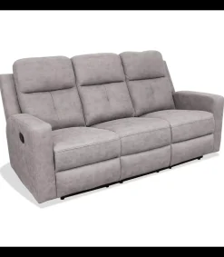 Sofá tres plazas relax con palanca Nadal tapizado textil cemento, 190cm(Ancho) 90cm(Fondo) 102cm(Alto)