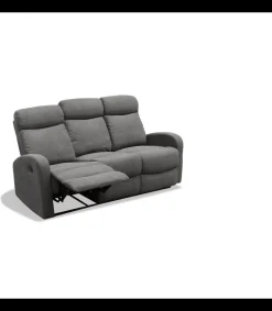Sofá tres plazas relax con palanca Cordoba tapizado textil gris oscuro, 180cm(Ancho) 90cm(Fondo) 103cm(Alto)