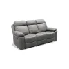 Sofá tres plazas relax con palanca Málaga tapizado textil gris, 200cm(Ancho) 90cm(Fondo) 101cm(Alto)