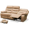 Sofá tres plazas relax con palanca Genova XL tapizado textil camel, 220cm(Ancho) 90cm(Fondo) 101cm(Alto)