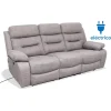 Sofá tres plazas relax electrico Florencia tapizado textil cemento, 215cm(Ancho) 93cm(Fondo) 105cm(Alto)