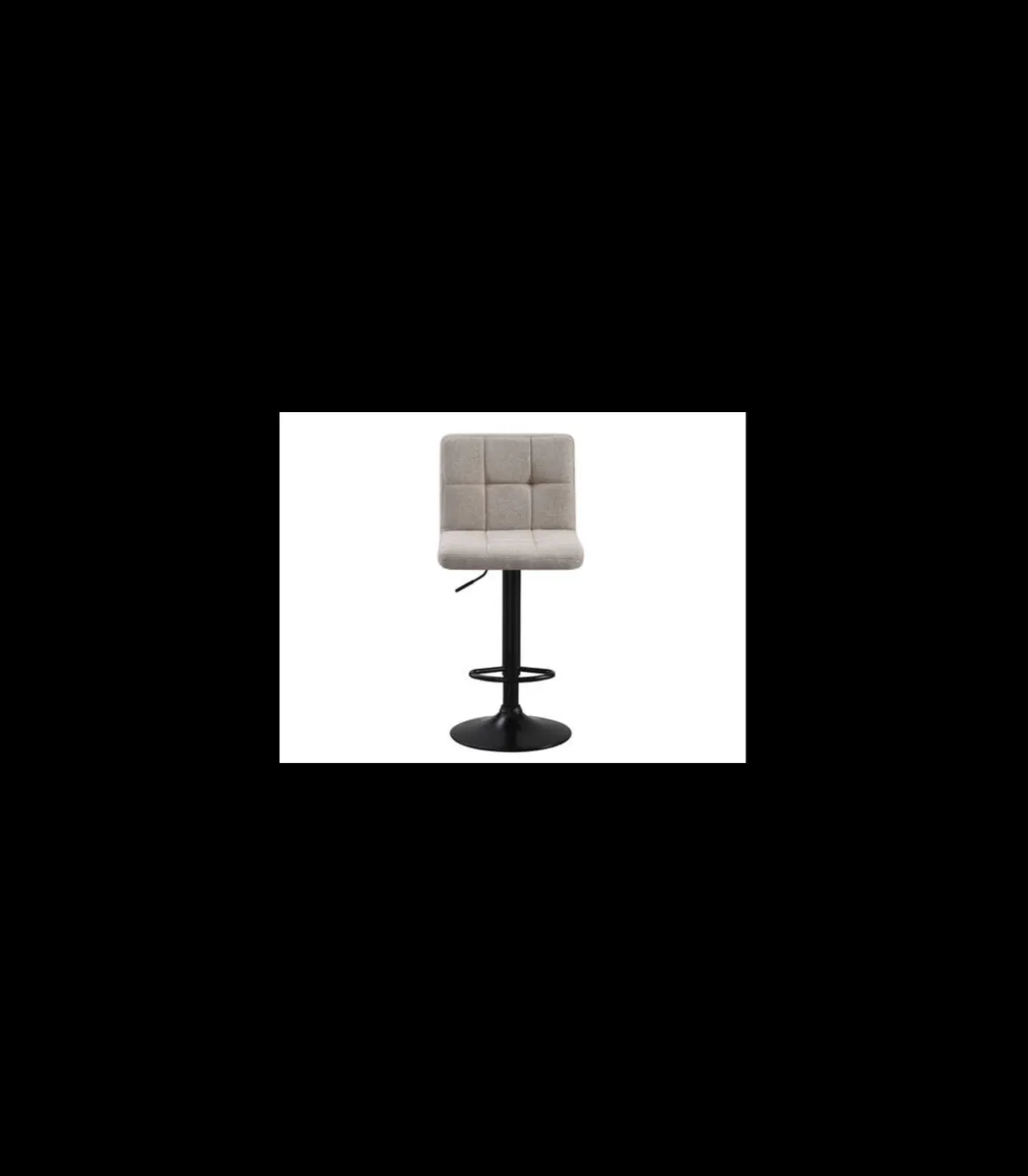 Taburete Spazio elevable a gas con asiento tapizado en tela beige. 44.5 cm(ancho ) 92-113 cm(altura) 48 cm(fondo)