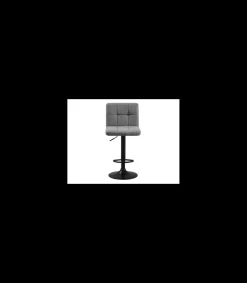 Taburete Spazio elevable a gas con asiento tapizado en tela gris. 44.5 cm(ancho ) 92-113 cm(altura) 48 cm(fondo)
