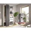 Vestidor Reus 2 cajones, trasera reversible y cortina en blanco/natural, 205cm(alto) 98cm(ancho) 45cm(fondo)