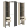 Vestidor Siles con cortina y baldas acabado natural/grafito 203 cm(alto)180 cm(ancho)50 cm(fondo)