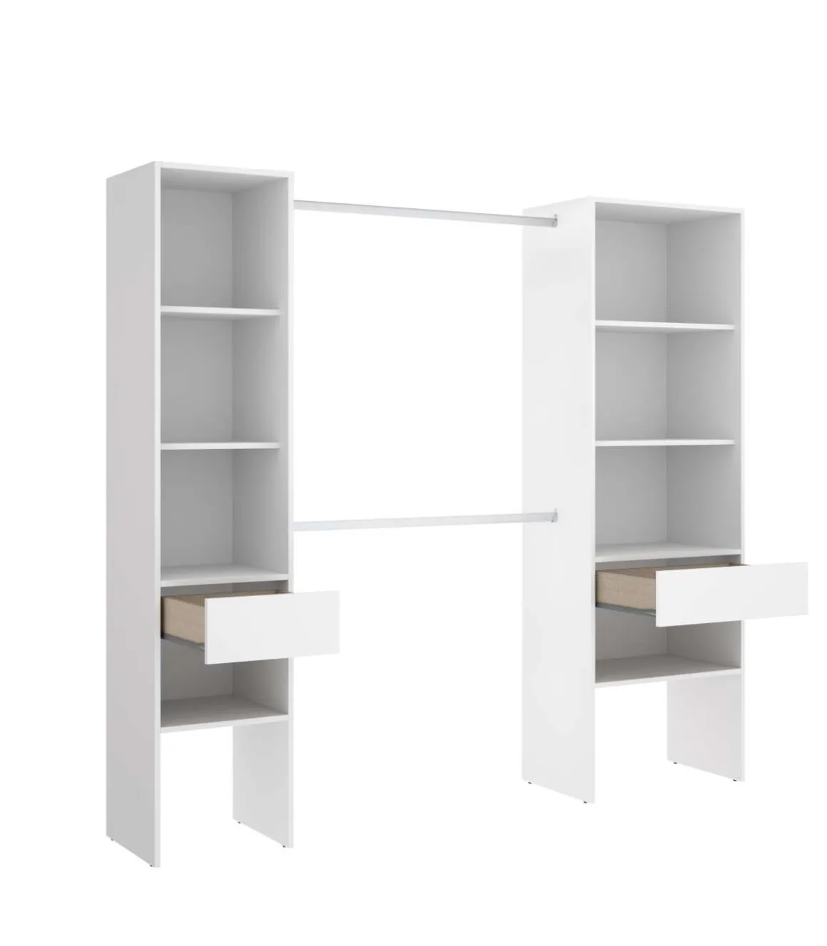 Vestidor Siles para dormitorio con baldas y dos cajones acabado blanco 185 cm(alto)200 cm(ancho)50 cm(fondo)