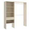 Vestidor Siles para dormitorio 3 baldas y 1 cajon en roble natural 187 cm(alto)160 cm(ancho)40 cm(fondo).