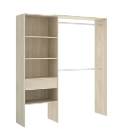 Vestidor Siles para dormitorio 3 baldas y 1 cajon en roble natural 187 cm(alto)160 cm(ancho)40 cm(fondo).